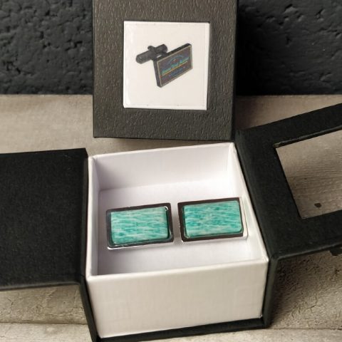 Boutons De Manchette En Cuir Véritable Gris - Fait Main En France - Neuf Avec étiquettes